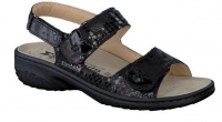 Chaussure mobils sandales modele getha cuir texturÃ© noir